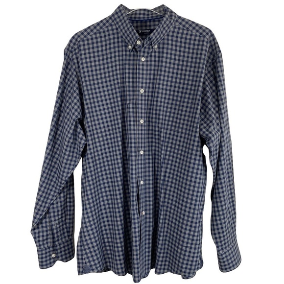 CREMIEUX - MEN’S SIZE XL BLUE & GRAY PLAID BUTTON DOWN SHIRT.  QUALITY BRAND B21 - Picture 1 of 9